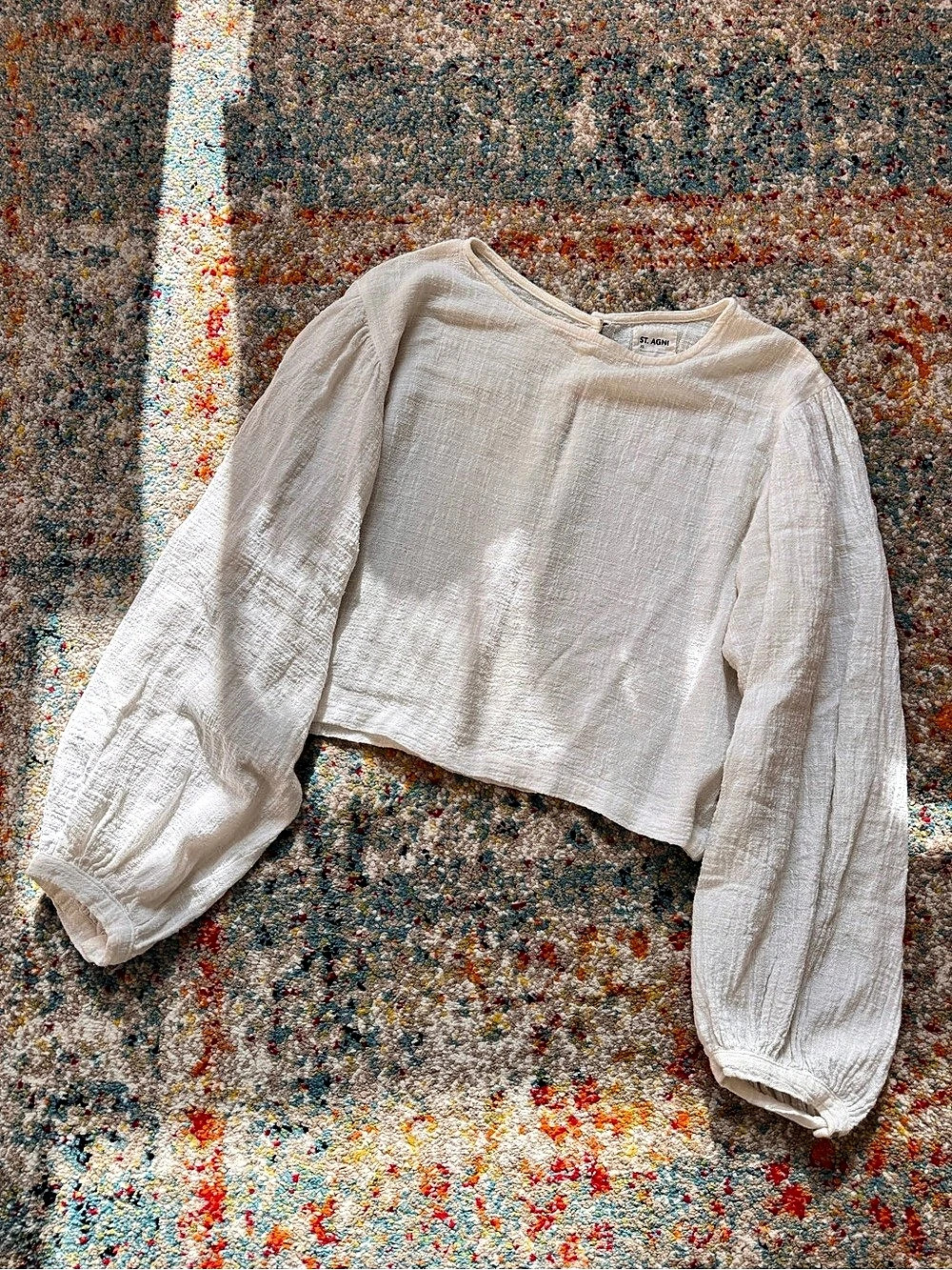 St. Agni Cotton Puff Balloon Sleeve Blouse Size XS